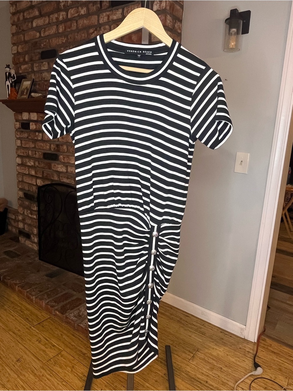 Veronica Beard $228 Cortland Ruched T-Shirt Mini Dress